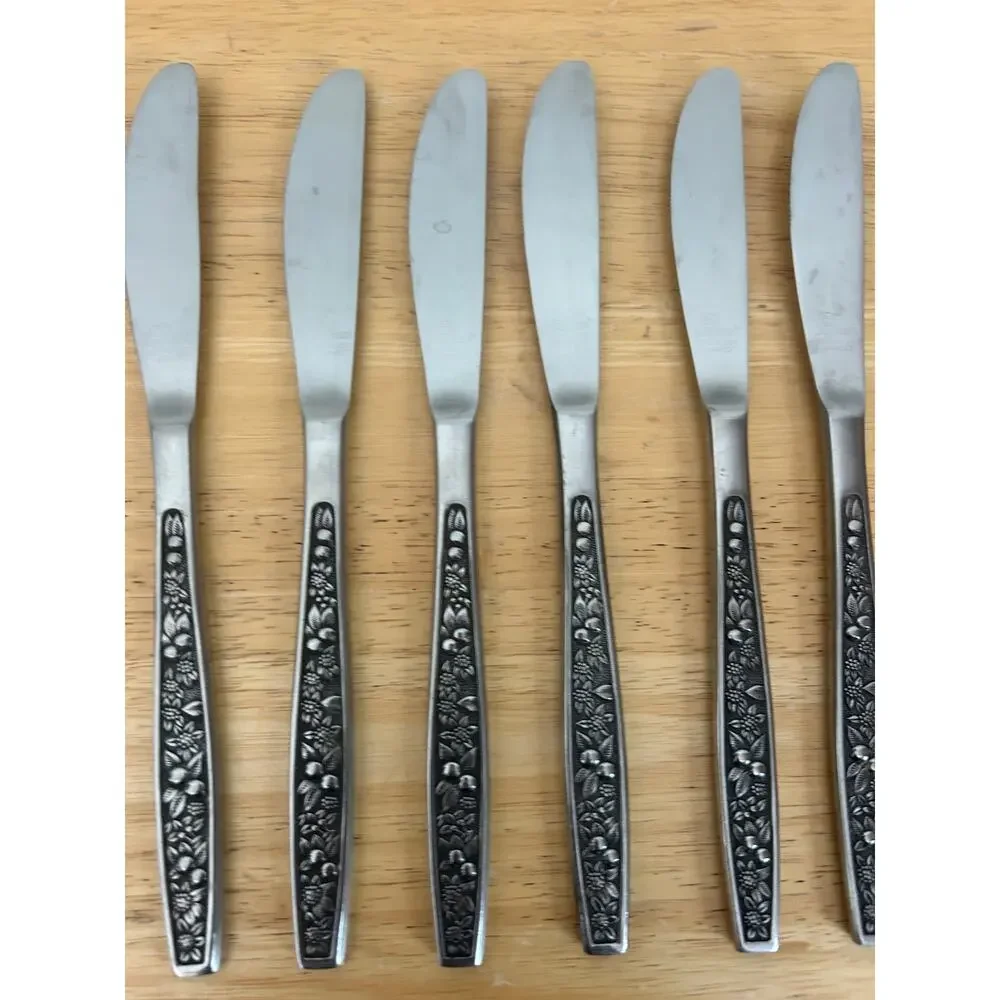 Vintage Pageant Harvest Stainless Steel Flatware Japan - 7 Knives